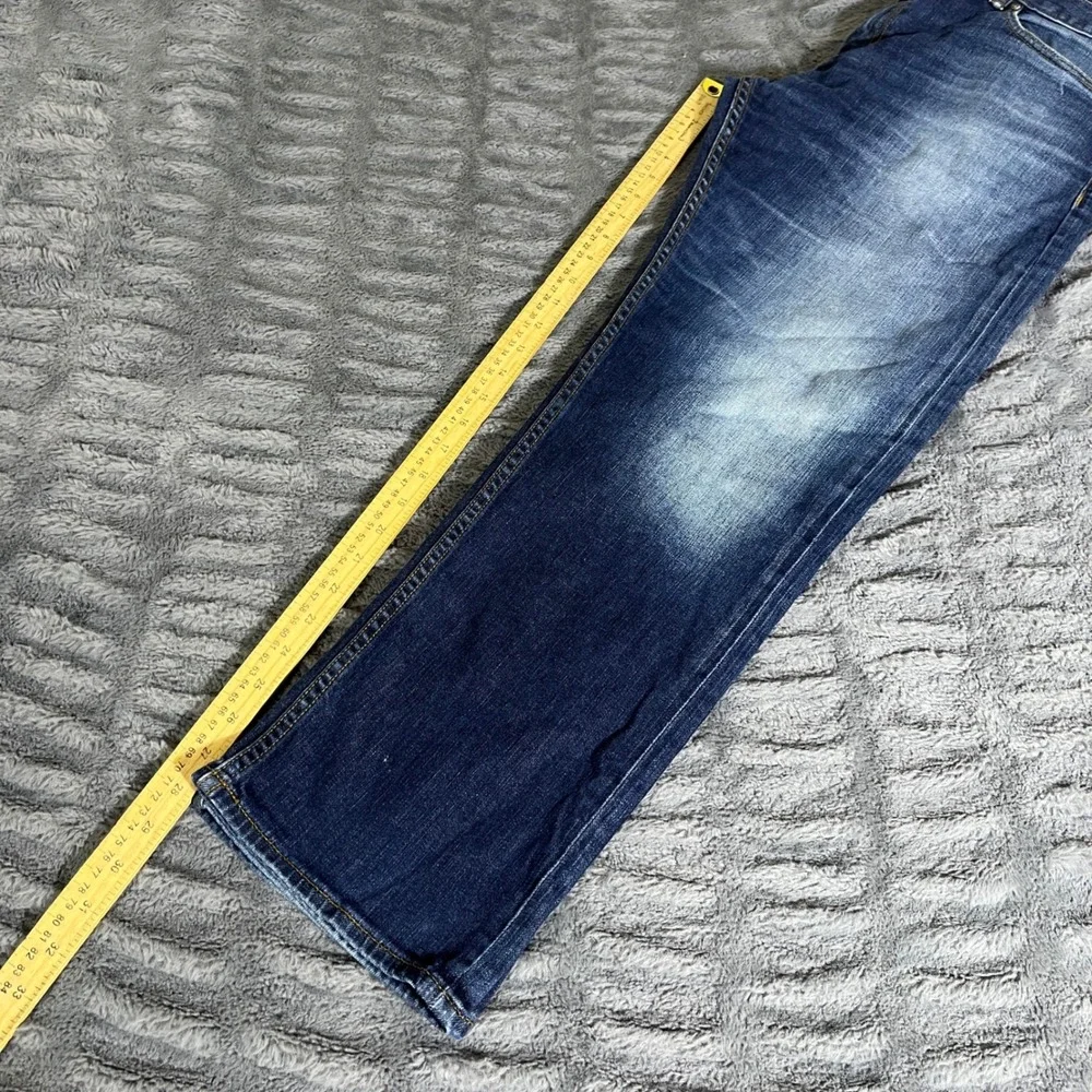 Banana‎ Republic Mens 34x28 Straight Fit Jeans Dark Wash Blue Denim AP727